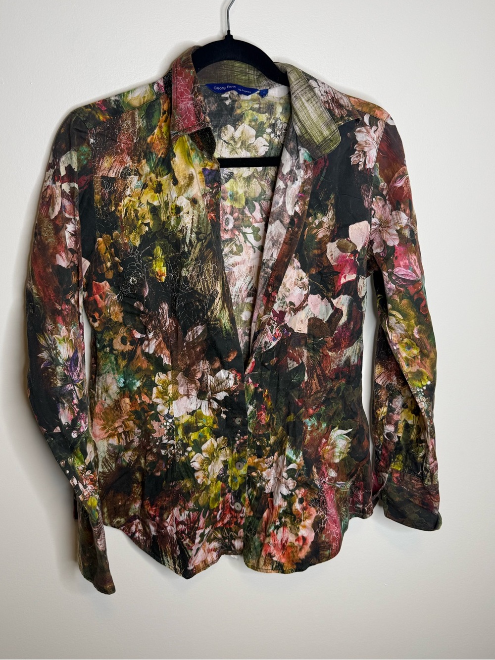 Georg Roth LA floral print button up blouse small